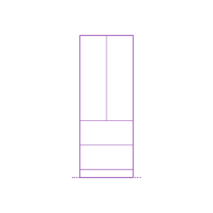 Fixtures Kitchen Cabinetry Ikea Sektion High Cabinet 2 Doors 2 Drawers Editable Svg Line Art, Free Vectors File